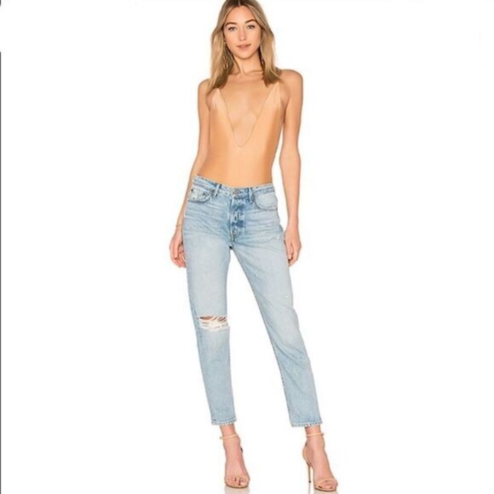 GRLFRND Sky Blue Distressed Boyfriend Jeans